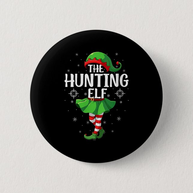 Womens Hunting Elf Christmas Girls Women Elf Squad Knapp (Framsida)