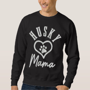 Womens Husky Mamma Heart Tass Hund Siberian husky Lång Ärmad Tröja