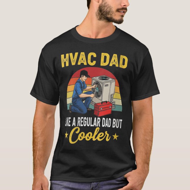 Womens Hvac Pappa men Cooler Manar Funny Hvac Tech T Shirt (Framsida)
