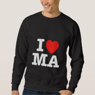 Womens I Heart Massachusetts (MORSA) Kärlek V-Nack Lång Ärmad Tröja