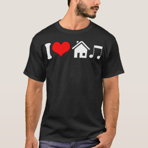 Womens I Kärlek House Music Funny Electronic Musi T Shirt