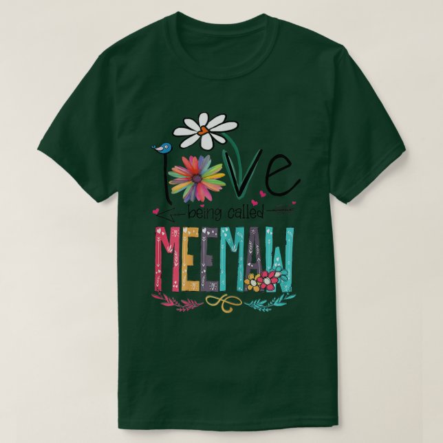 Womens I Love Being Called Meemaw Sunflower Gifts  T Shirt (Design framsida)