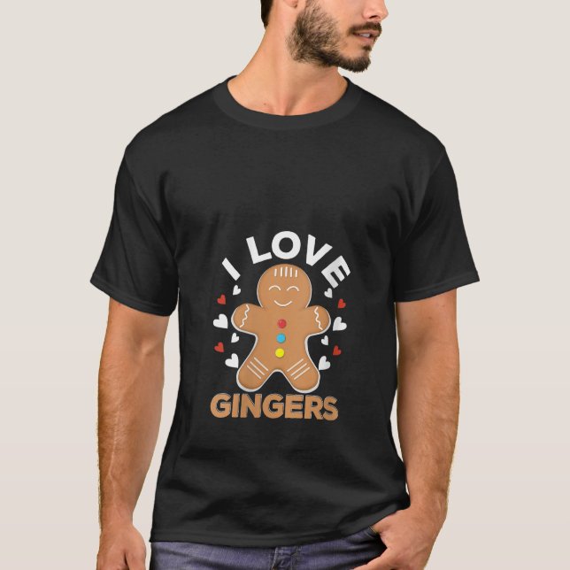 Womens I Love Gingers Pastries Candy Cane Cookie G T Shirt (Framsida)