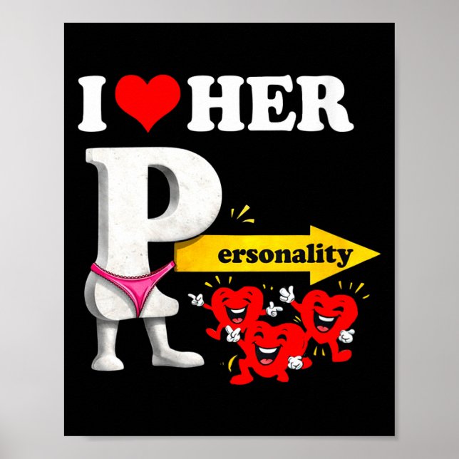 Women's I Love Her Ity Funny Valentine's Day Coupl Poster (Framsidan)