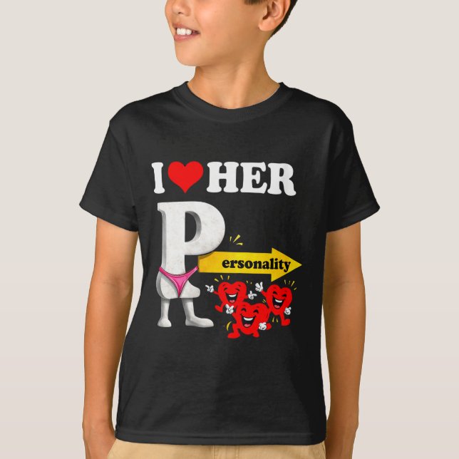 Women's I Love Her Ity Funny Valentine's Day Coupl T Shirt (Framsida)