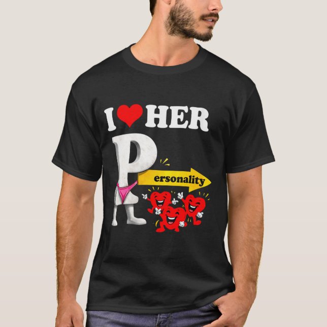 Women's I Love Her Ity Funny Valentine's Day Coupl T Shirt (Framsida)