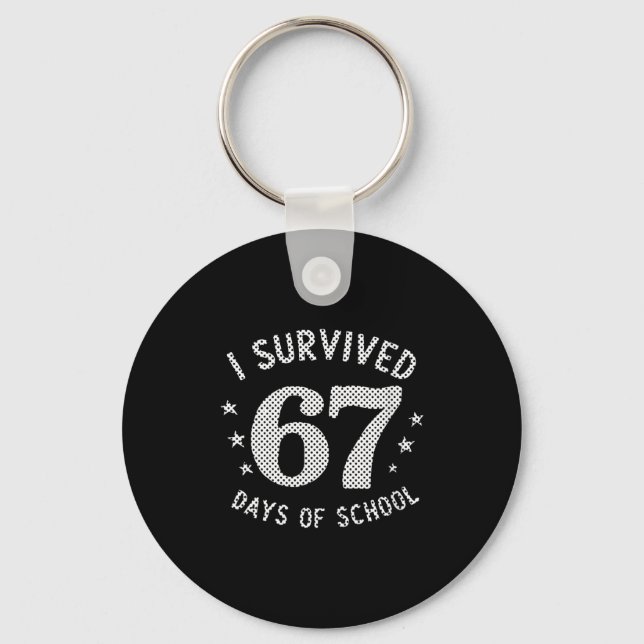 Womens I Survived 67 Days Of School Saying Teacher Nyckelring (Framsida)