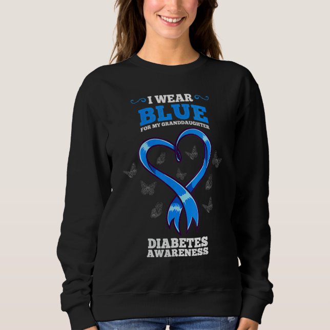 Womens I Wear Blue For My Granddaughter Diabetes A T Shirt (Framsida)