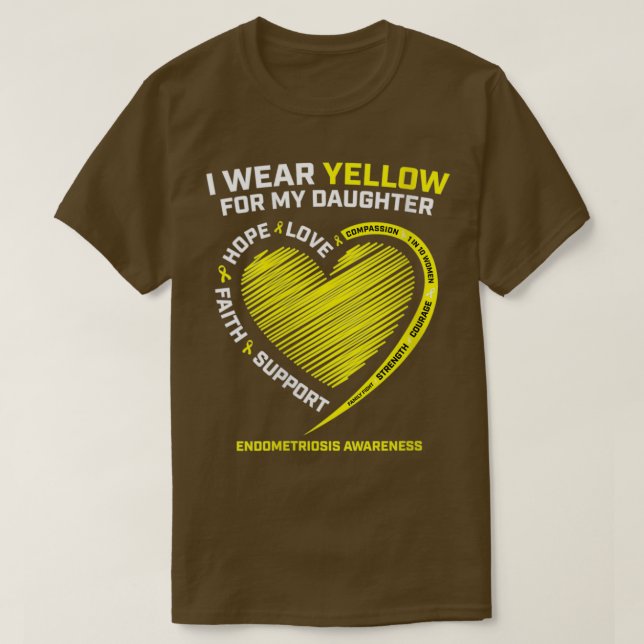 Womens I Wear Yellow For My Daughter Parent Endome T Shirt (Design framsida)