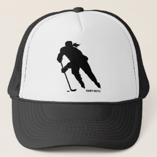 Women's Ice Hockey Player Silhouette Keps
