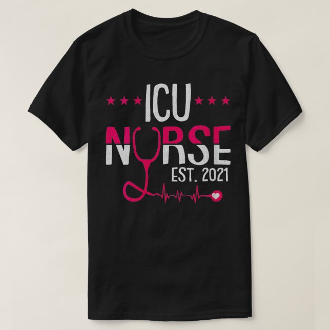 Womens ICU Nurse Est 2021 Registered Nursing RN Gr T Shirt (Design framsida)