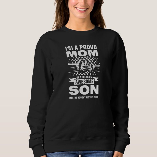 Womens I'm a proud Mom of a freaking awesome Son M T Shirt (Framsida)