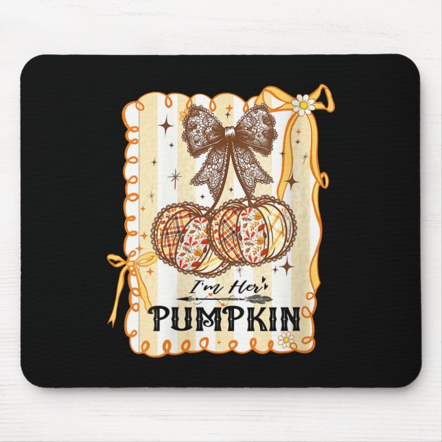 Womens I'm Her Pumpkin Cherry Couple Coquette Bow  Musmatta (Framsidan)