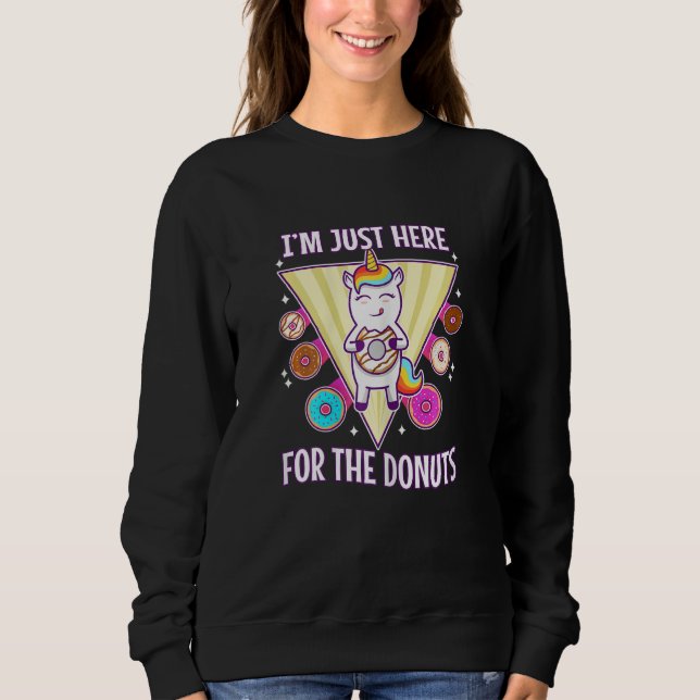 Womens I'm just here for the donuts T Shirt (Framsida)