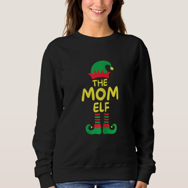 Womens I'm Mom Elf Family Matching Group Christmas T Shirt (Framsida)
