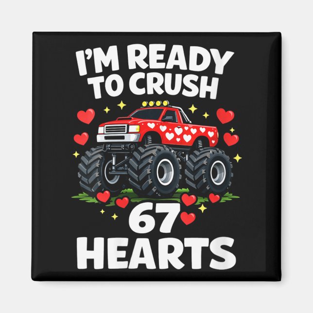 Women's I'm Ready To Crush 67 Hearts Truck Valenti Magnet (Framsidan)