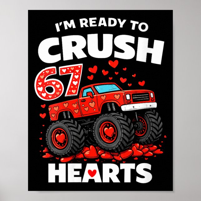 Women's I'm Ready To Crush 67 Hearts Truck Valenti Poster (Framsidan)