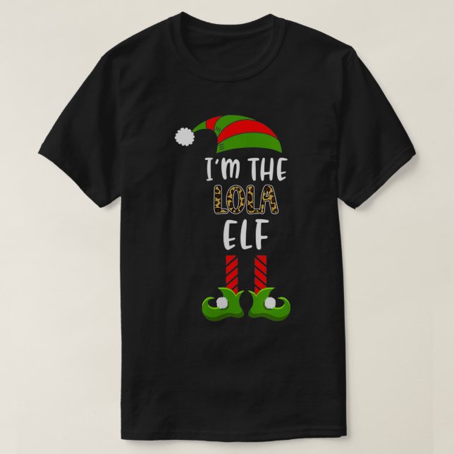 Womens I'm The Lola Elf  Matching Christmas Family T Shirt (Design framsida)