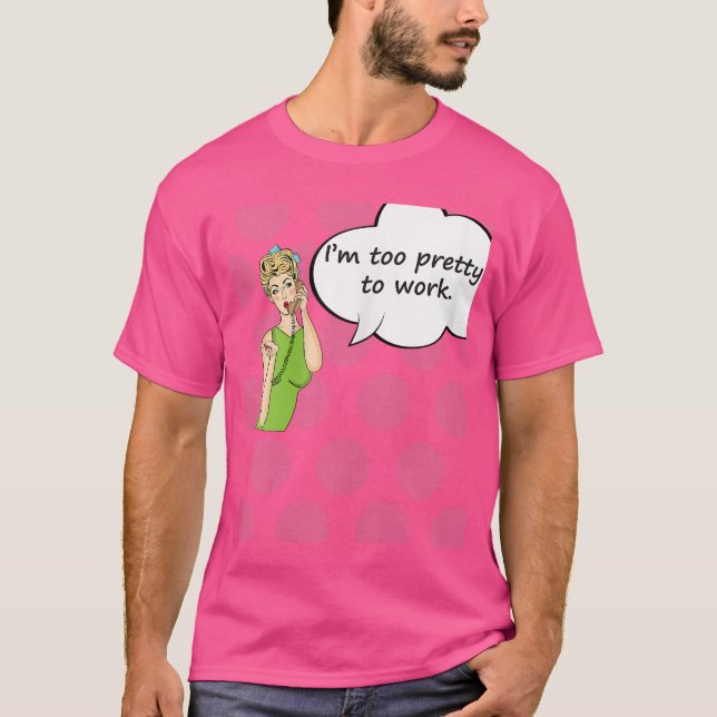 Womens Imoo Prettyo Work Funny Comic Styleshirt Wo T Shirt (Framsida)