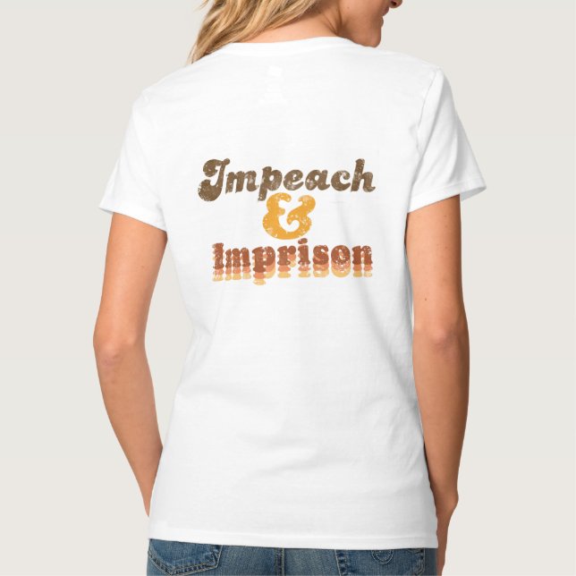 Women's Impeach & Imprison V-Neck T-Shirt (Baksida)