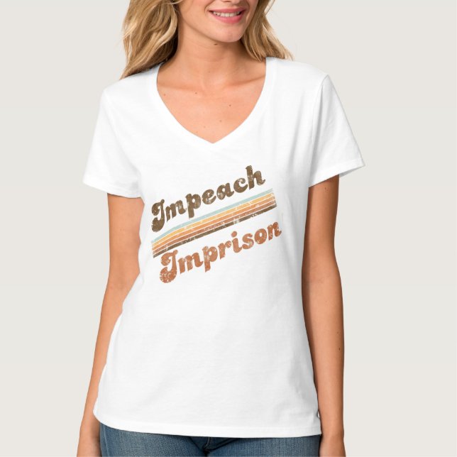 Women's Impeach | Imprison V-Neck T-Shirt (Framsida)
