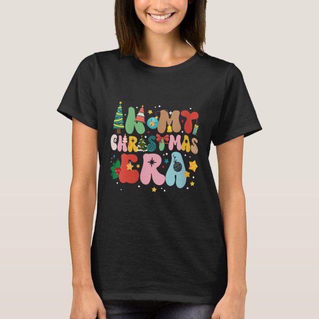 Womens In My Christmas Era Retro Groovy Christmas  T Shirt (Framsida)