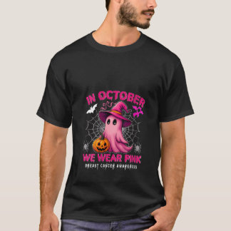 Womens In October We Wear Pink Breast Cancer Aware T Shirt