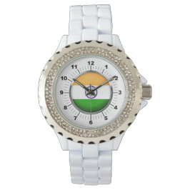Women's India Flagga Rhinestone Watch Armbandsur