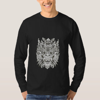 Womens Indonesia Barong Shirt Bali Mask Shirt Bal T