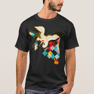 Womens Industrial & Asian Cranes Collage Art, Arti T Shirt