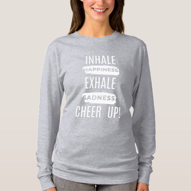 WOMEN'S INHALE AND EXHALE CHEER UP LONG SLEEVE TEE (Framsida)