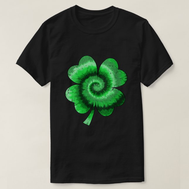 Womens Irish Shamrock Tie Dye Lycklig St Patricks  T Shirt (Design framsida)