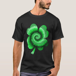 Womens Irish Shamrock Tie Dye Lycklig St Patricks  T Shirt