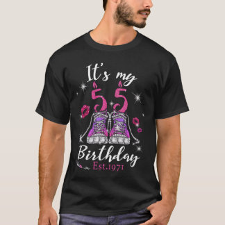Womens Its My 55th Birthday Sneakers Est 1971 55 Y T Shirt