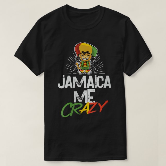 Womens Jamaica Me Crazy Jamaican Reggae Funny Ca T Shirt (Design framsida)