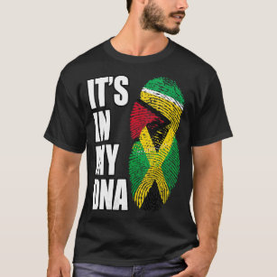 Womens Jamaican och Guyanese Mix DNA Flagga Herita T Shirt