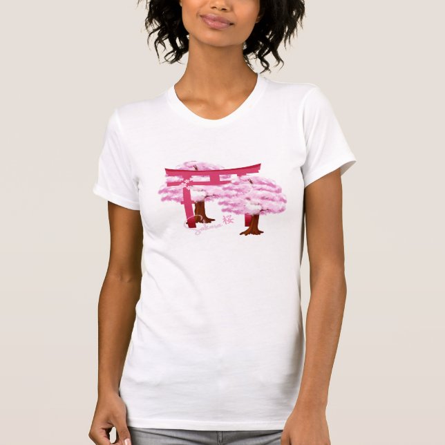 Women's Japanese Sakura Tshirt  T Shirt (Framsida)
