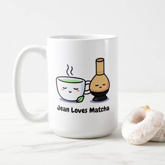Womens Japanska Matcha Cute Tecknad Tekopp Kaffemugg (Med munk)