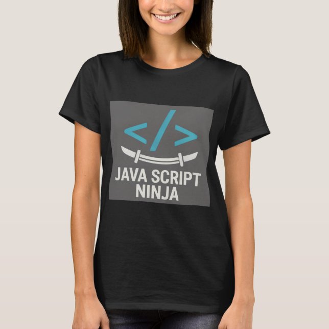 Women's JavaScript Ninja - Relaxed Fit Coding Tee (Framsida)