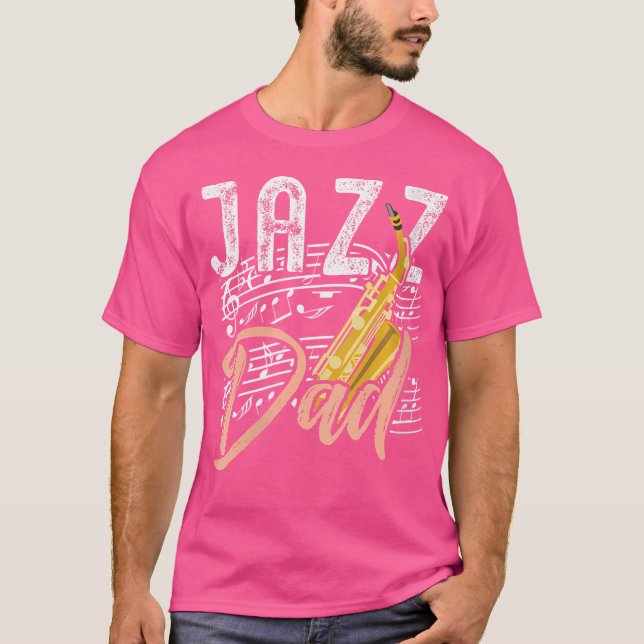 Womens Jazz Pappa - Saxophone T Shirt (Framsida)