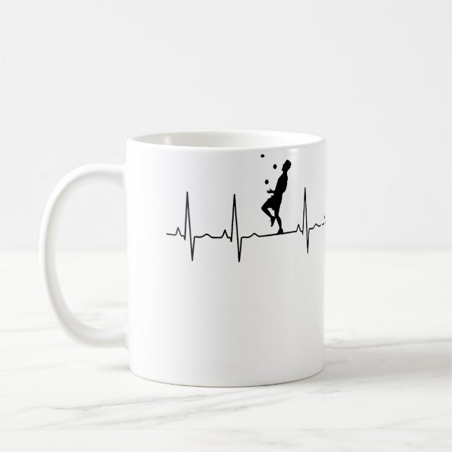 Womens Juggling Heartbeat Juggling Kaffemugg (Vänster)