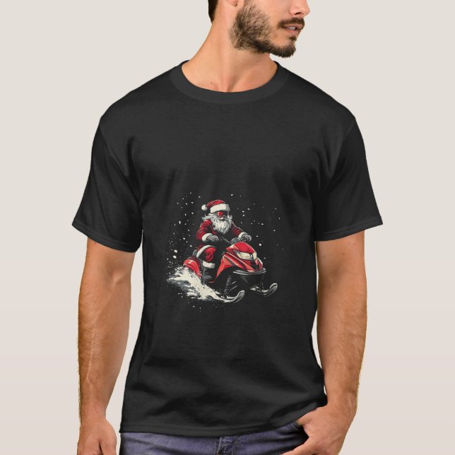 Womens Jultomten Snowmobile Motor Sled Funny Xma T Shirt (Framsida)