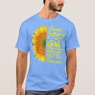 Womens June Girls 1957 Sunflower 65th Birthday Gi T Shirt
