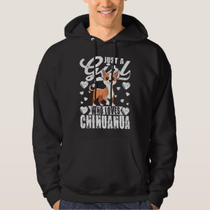 Womens Just A Girl Who Loves Chihuahua For Dogs Hoodie