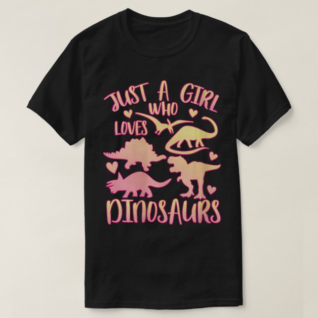 Womens Just a Girl Who Loves Dinosaurs  Dinosaur T T Shirt (Design framsida)