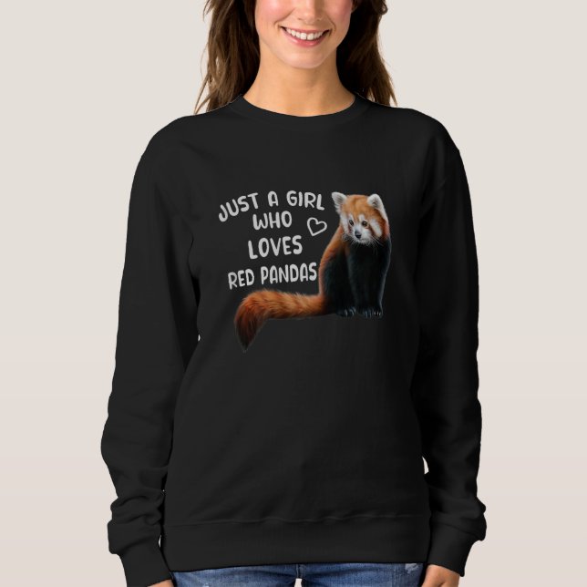 Womens Just A Girl Who Loves Red Pandas Red Panda T Shirt (Framsida)