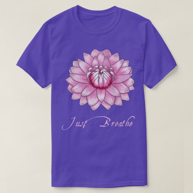 Womens Just Breathe Rosa Lotus Ballerina Vatten Li T Shirt (Design framsida)