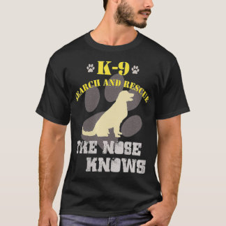 Womens K9 Search Rädding Hund Golden Retriever T Shirt