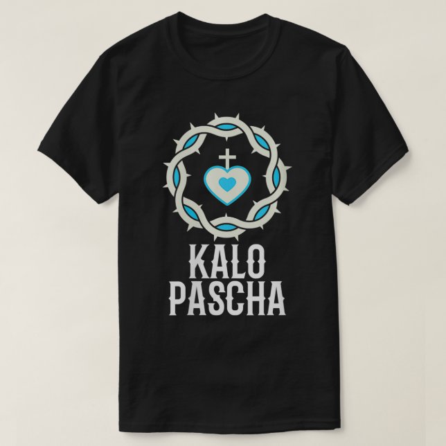 Womens Kalo Pascha Grekiska Påsk Glad påsk VNeck T Shirt (Design framsida)