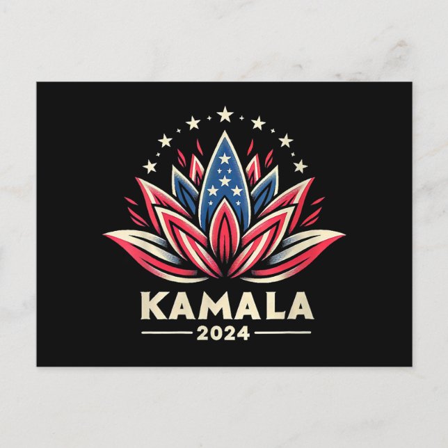 Womens Kamala Harris 2024 President Kampanj am Vykort (Framsida)